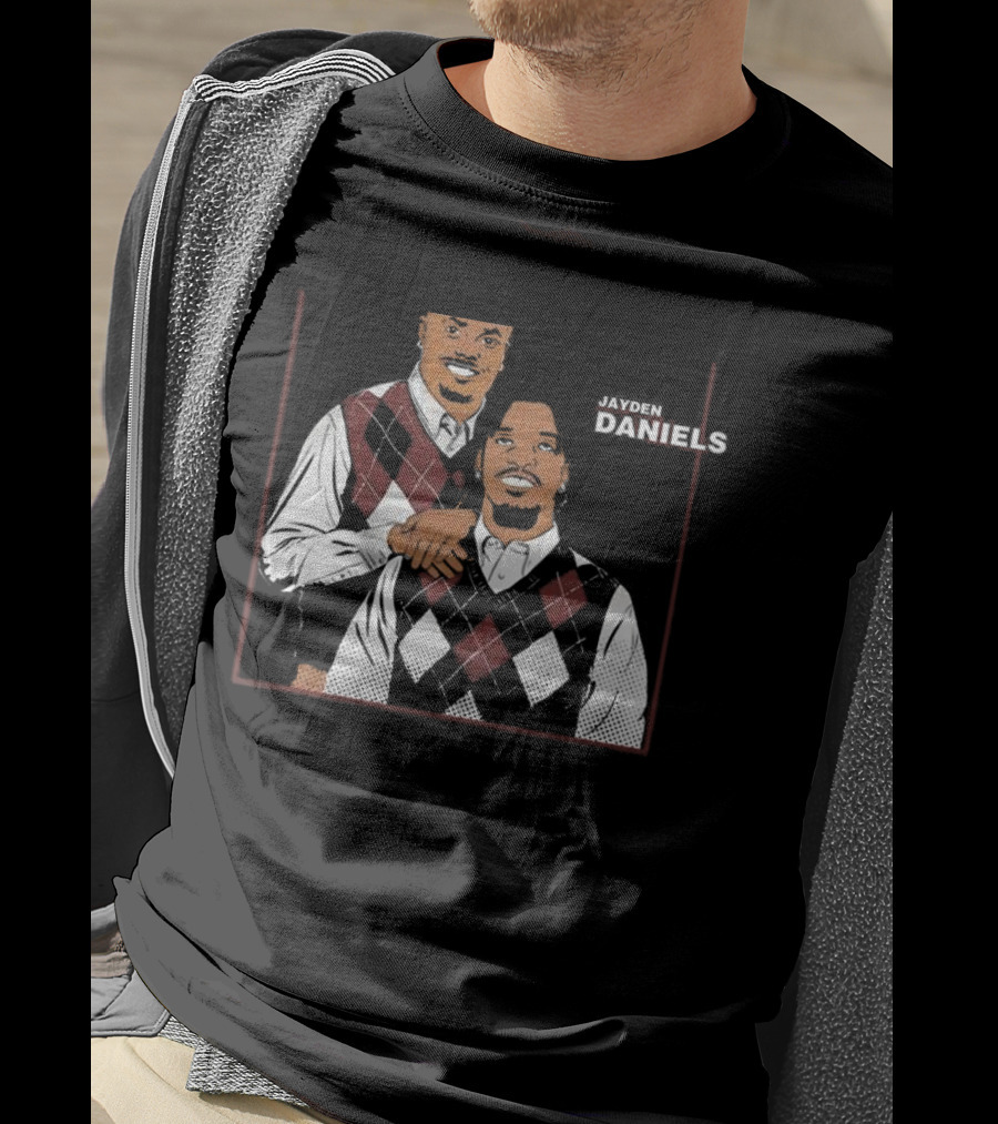 Jayden Daniels Terry Mclaurin Argyle Sweater Parody T-Shirt