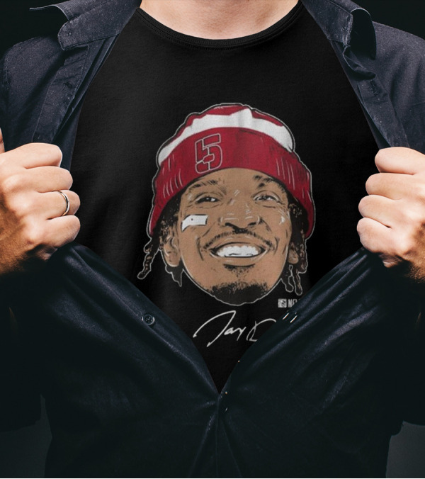 Jayden Daniels Face Bandage With Number 5 Signature T-Shirt