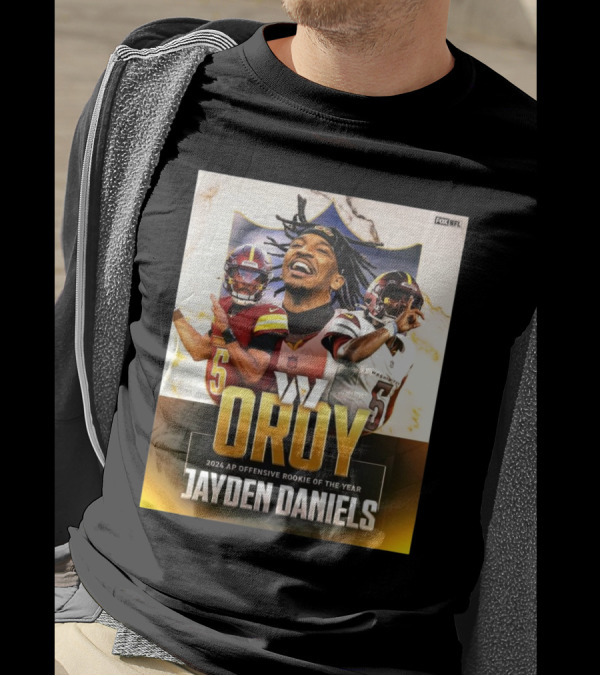 Jayden Daniels 2024 AP OROY Offensive Rookie Of The Year Washington Commanders NFL On FOX T-Shirt