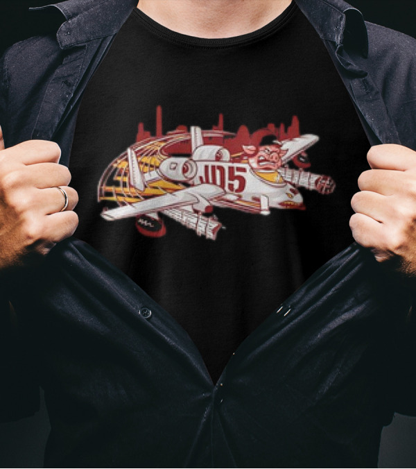 Jayden Daniels Washington Commanders JD5 Cartoon Pig Plane T-Shirt