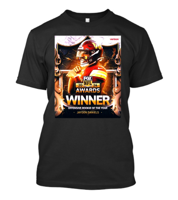 Verizon NFL Awards 2024 Jayden Daniels Winner Offensive Rookie Of The Year Fox T-Shirt