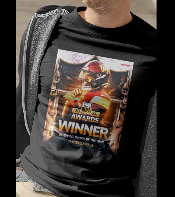 Verizon NFL Awards 2024 Jayden Daniels Winner Offensive Rookie Of The Year Fox T-Shirt