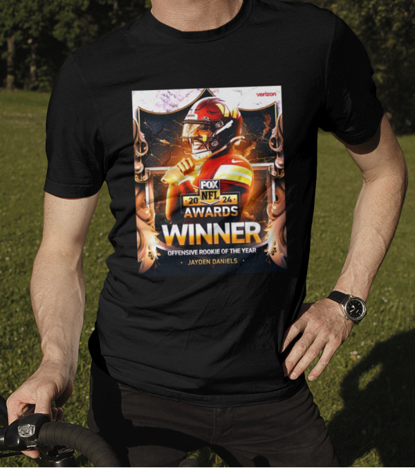 Verizon NFL Awards 2024 Jayden Daniels Winner Offensive Rookie Of The Year Fox T-Shirt