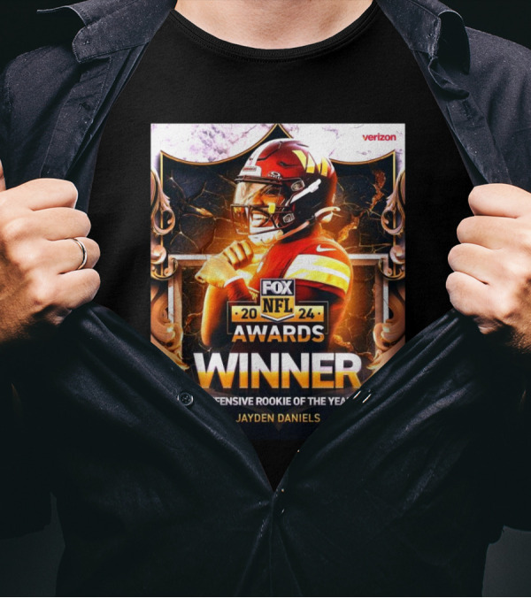 Verizon NFL Awards 2024 Jayden Daniels Winner Offensive Rookie Of The Year Fox T-Shirt