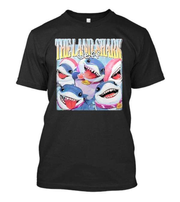 Jeff The Land Shark Animated Character Smiling Sharks T-Shirt