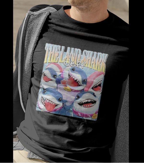 Jeff The Land Shark Animated Character Smiling Sharks T-Shirt