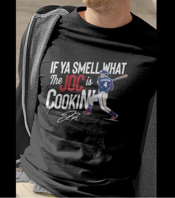 Joc Pederson If Ya Smell What The Joc Is Cookin Baseball Batting Stance T-Shirt