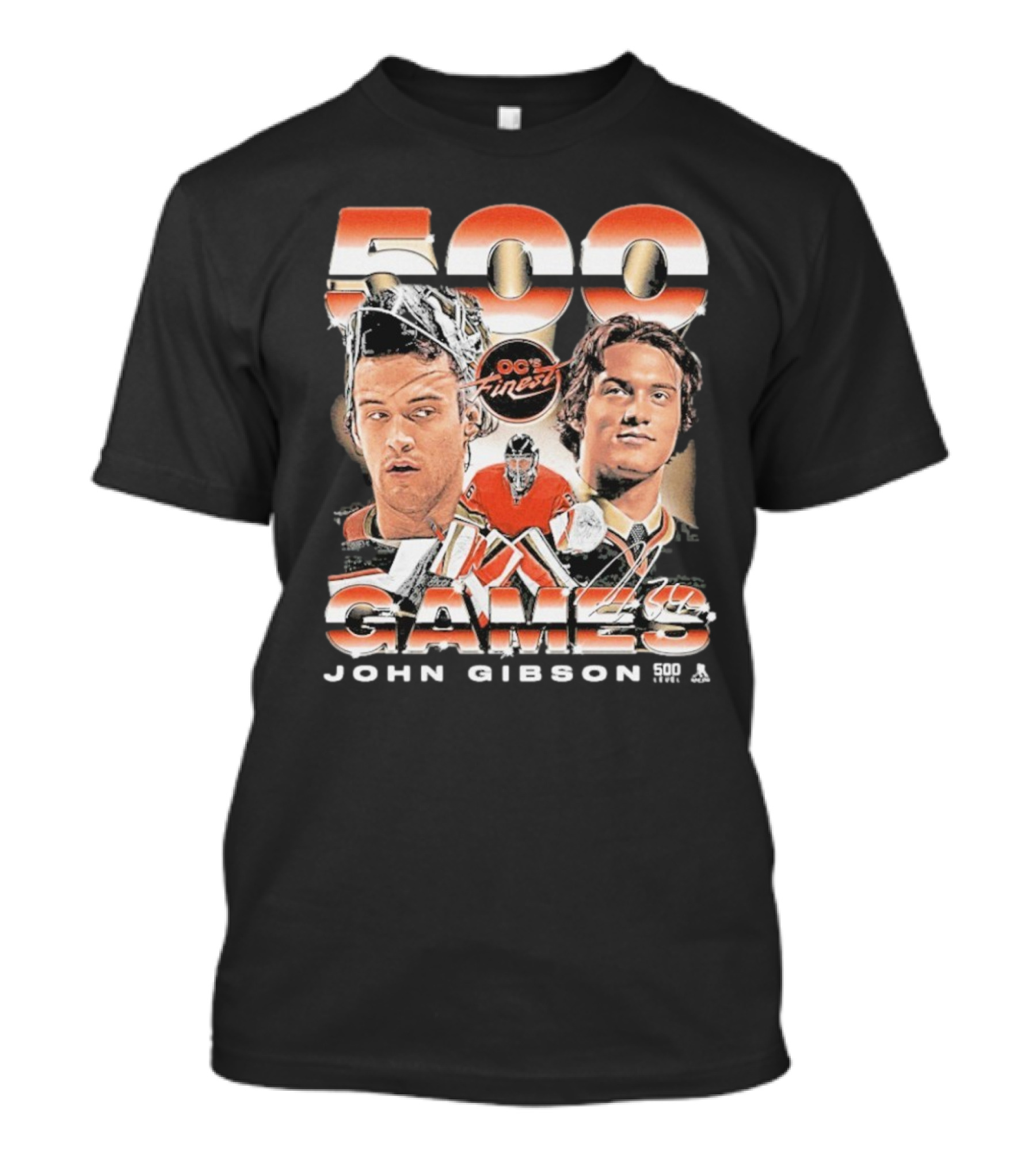 OC's Finest John Gibson 500 Games Anaheim Vintage T-Shirt