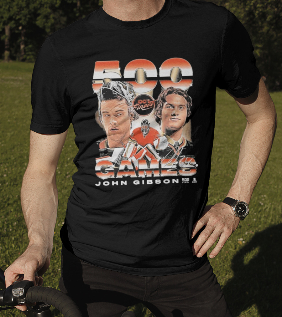OC's Finest John Gibson 500 Games Anaheim Vintage T-Shirt