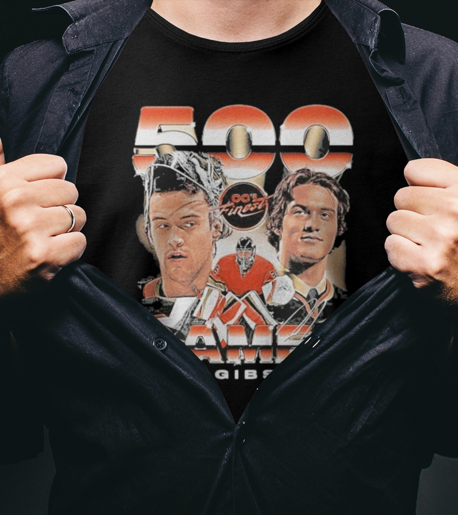 OC's Finest John Gibson 500 Games Anaheim Vintage T-Shirt