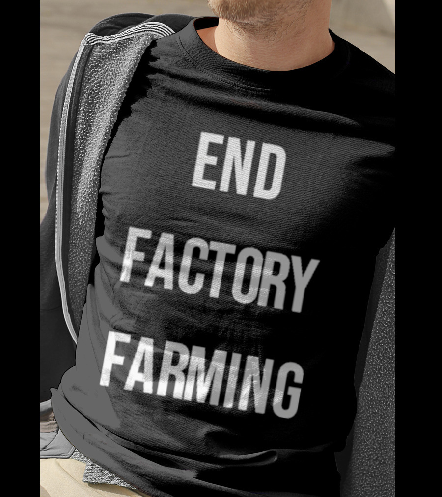 John Oberg End Factory Farming Vintage Activist Campaign T-Shirt