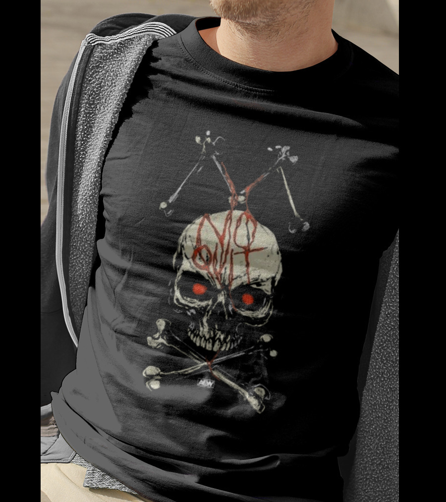 Jon Moxley No Quit Skull And Crossbones Red Eyes T-Shirt