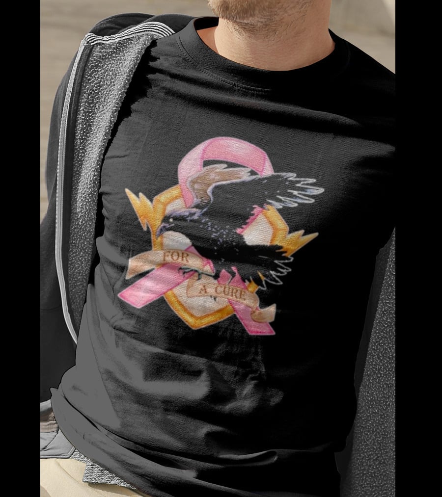 Jordan Crowe Breast Cancer Awareness Pink Ribbon Crow T-Shirt