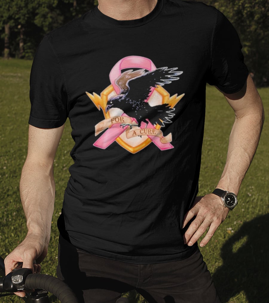 Jordan Crowe Breast Cancer Awareness Pink Ribbon Crow T-Shirt
