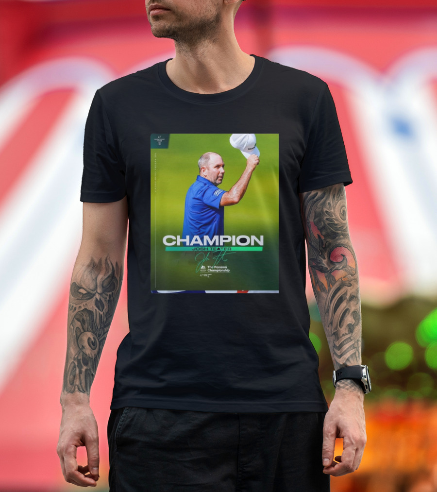 Josh Teater Champion Korn Ferry Tour Panamá Championship Signature T-Shirt