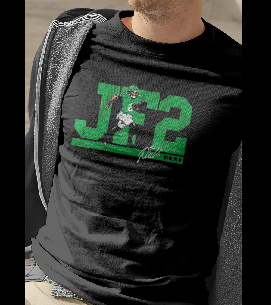 JF2 Justin Fields Green Running Back Number 2 Signature T-Shirt