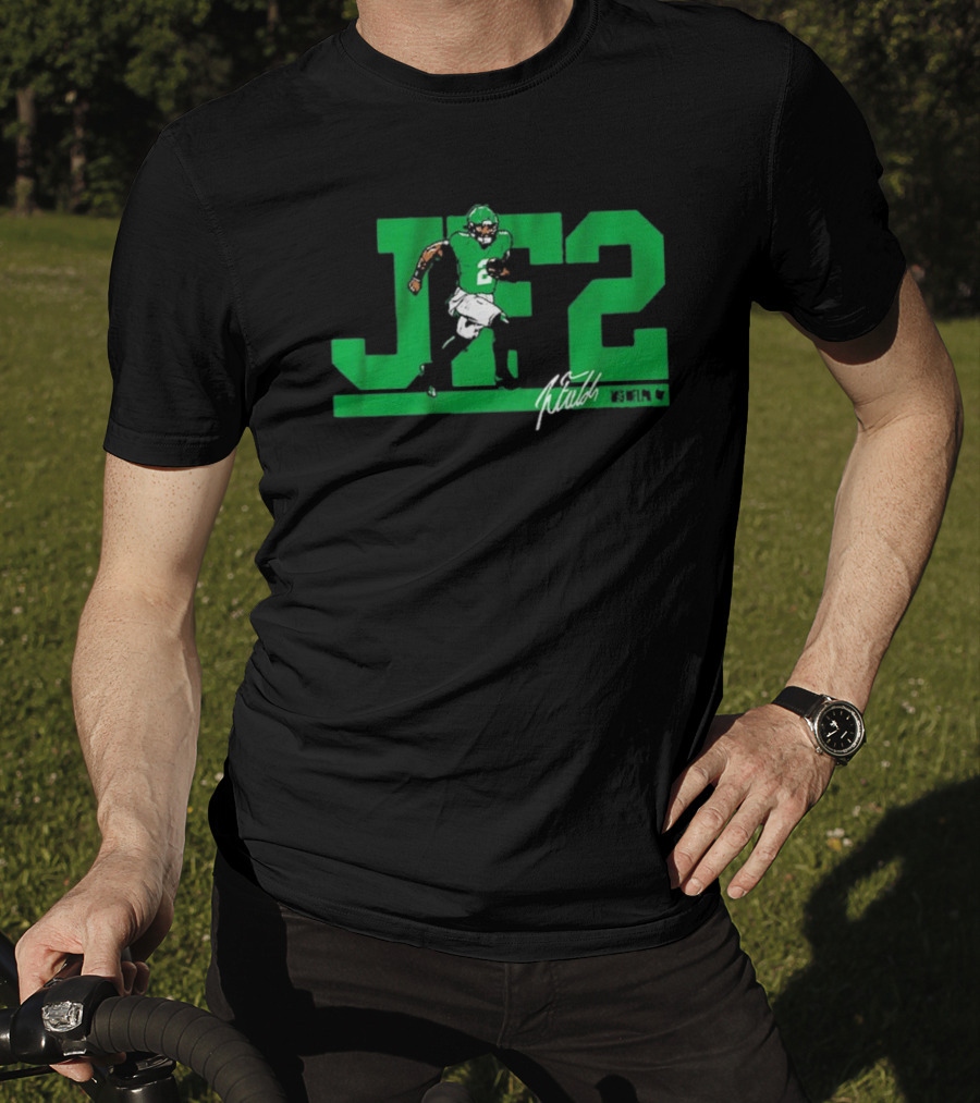 JF2 Justin Fields Green Running Back Number 2 Signature T-Shirt