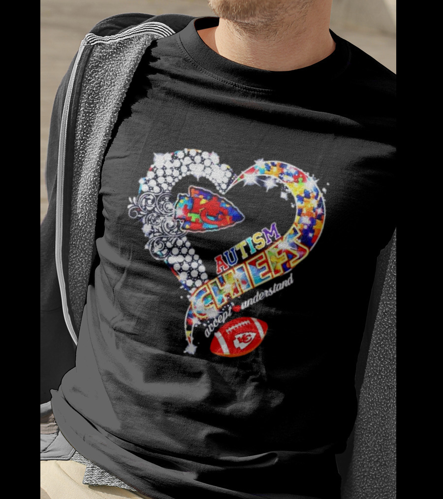 Kansas City Chiefs Autism Heart Accept Understand Love T-Shirt
