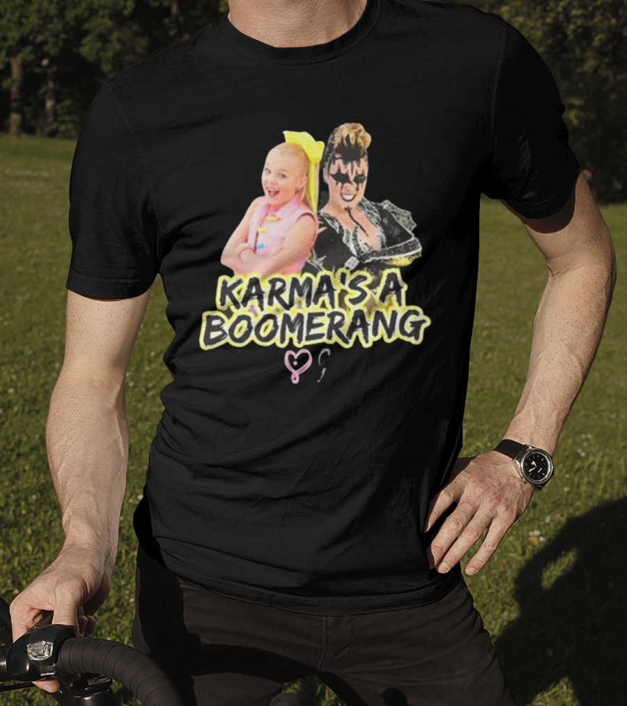 Karma's A Boomerang Pop Star And Rock Icon Style Contrast T-Shirt
