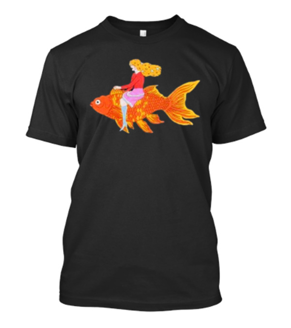 Kate Bollinger Riding A Goldfish In A Whimsical Style T-Shirt