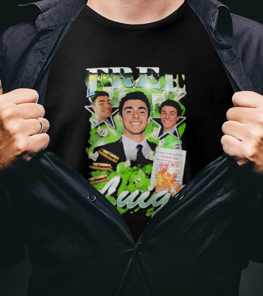 Free Luigi Keiajah Concert Green Money Stars T-Shirt