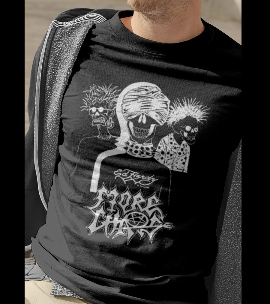 Ken Carson Ed Hardy More Chaos Friends Skulls Retro Punk Style T-Shirt