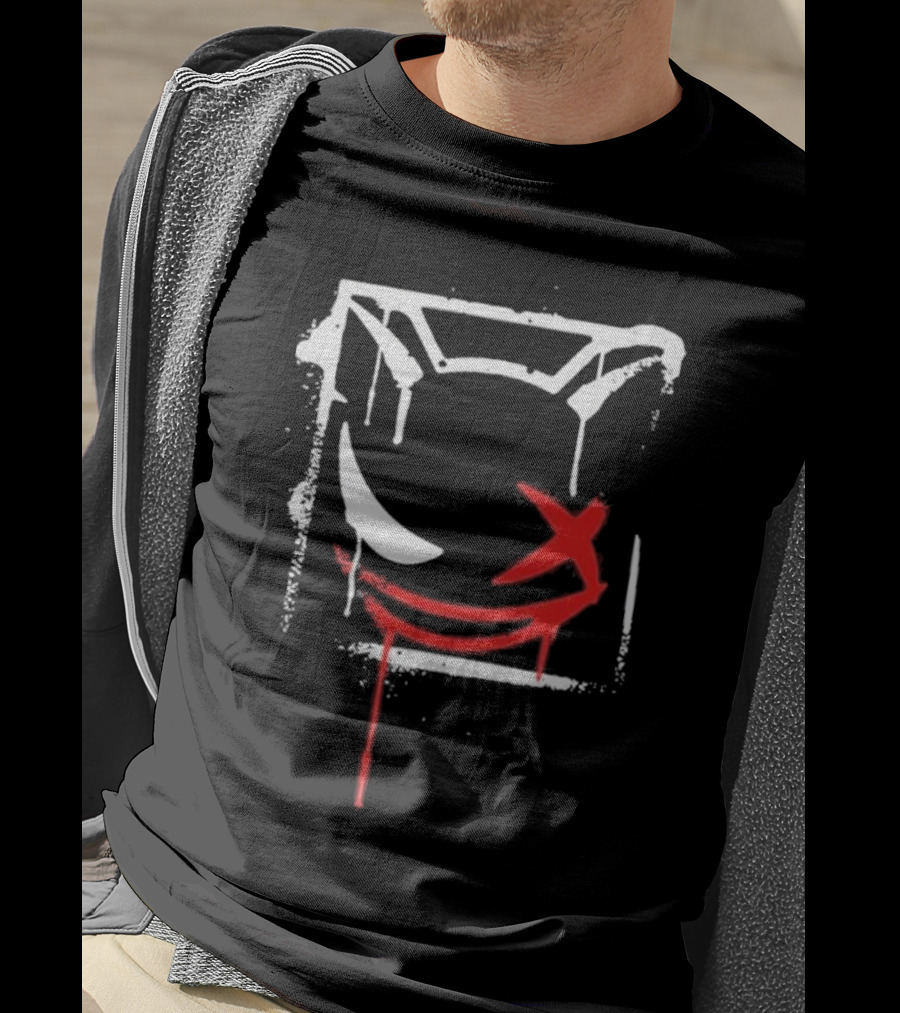 Kreekcraft Graffiti Smiling Face With Dripping Red X T-Shirt