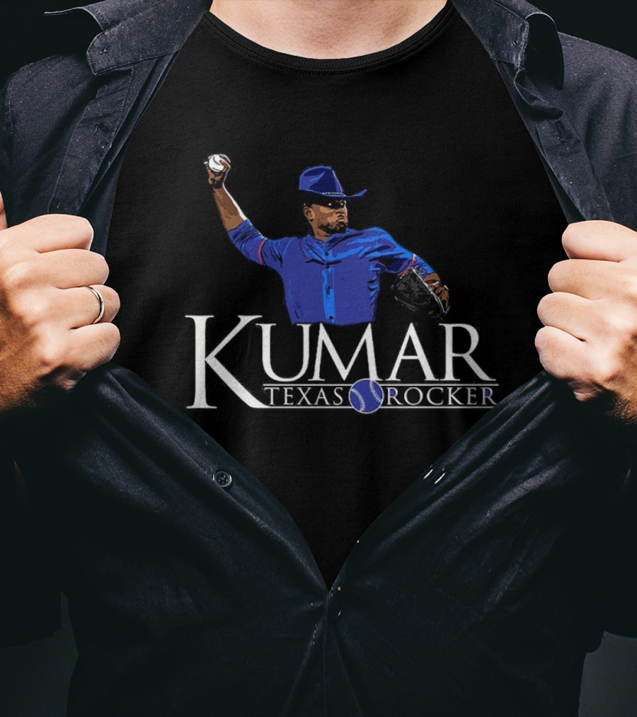 Kumar Texas Rocker Baseball Pitcher Cowboy Hat T-Shirt