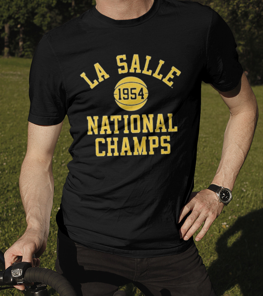 La Salle 1954 Basketball National Champs Retro Sports Arch Text Design T-Shirt