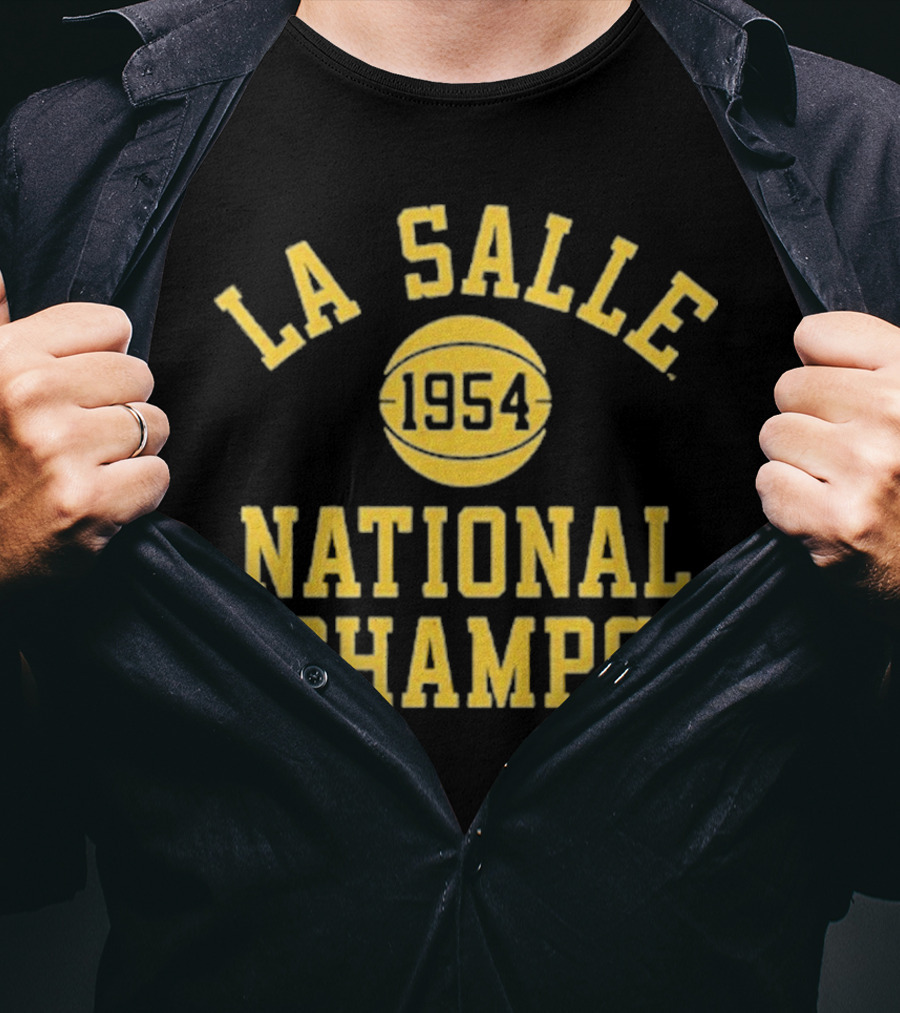 La Salle 1954 Basketball National Champs Retro Sports Arch Text Design T-Shirt