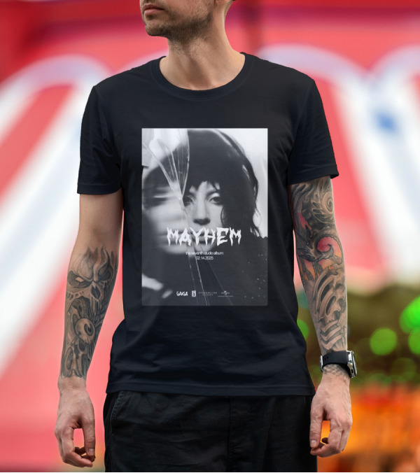Premium T-Shirt: Lady Gaga Mayhem Seventh Studio Album 02 14 2025 T-Shirt Lady Gaga Mayhem Seventh Studio Album 02 14 2025 T-Shirt