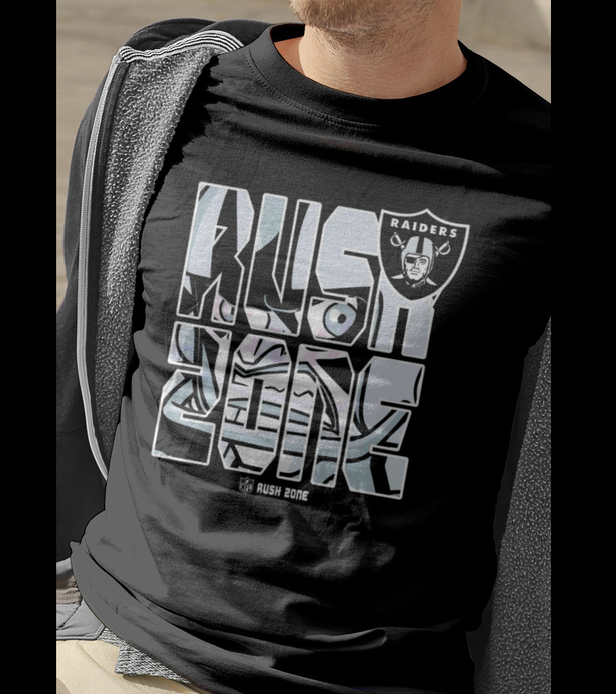 Las Vegas Raiders NFL Rush Zone Cartoon Raiders Shield T-Shirt