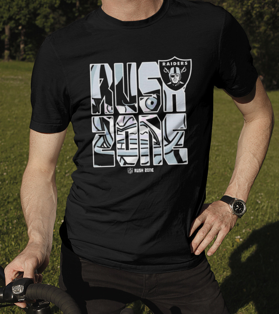 Las Vegas Raiders NFL Rush Zone Cartoon Raiders Shield T-Shirt