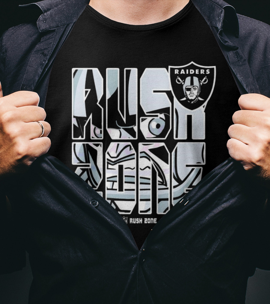 Las Vegas Raiders NFL Rush Zone Cartoon Raiders Shield T-Shirt