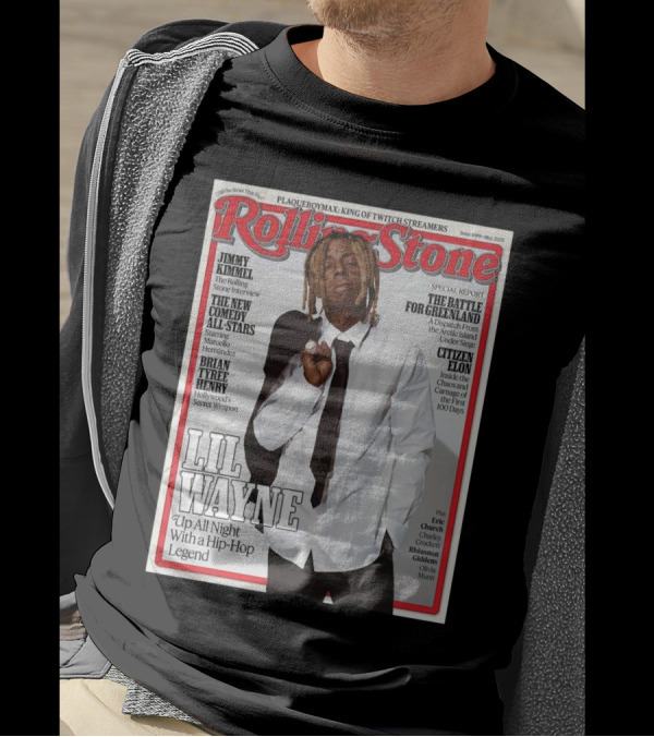 Rolling Stone Issue 1399 May 2025 Featuring Lil Wayne Up All Night With A Hip-Hop Legend T-Shirt