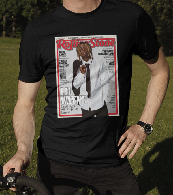 Rolling Stone Issue 1399 May 2025 Featuring Lil Wayne Up All Night With A Hip-Hop Legend T-Shirt