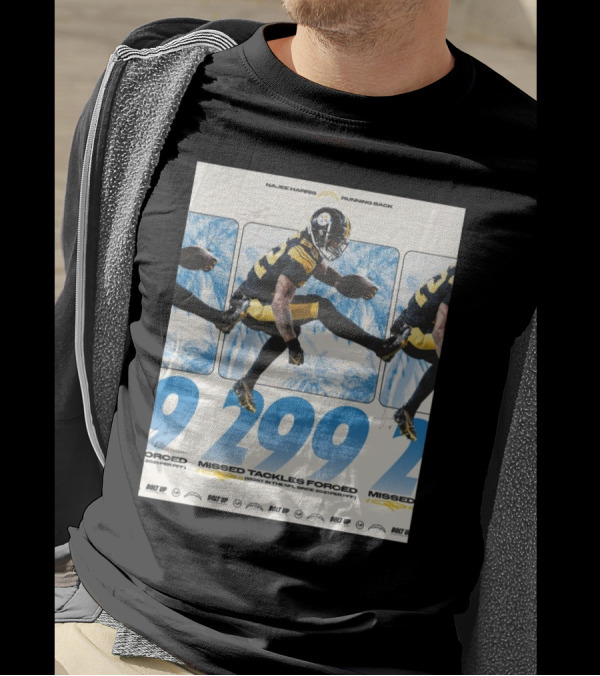 Najee Harris Running Back 299 Missed Tackles Forced Most In The NFL Since 2021 PFF T-Shirt