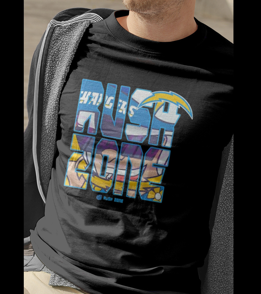 Los Angeles Chargers Rush Zone Cartoon Football T-Shirt