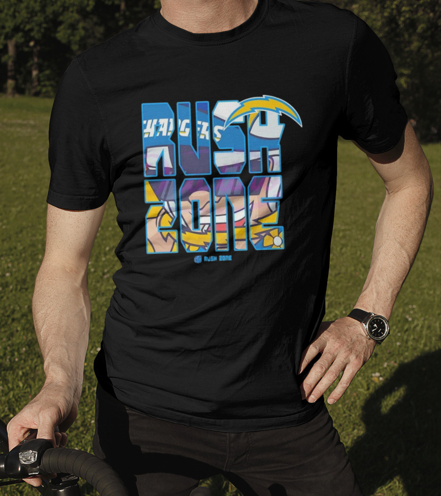 Los Angeles Chargers Rush Zone Cartoon Football T-Shirt