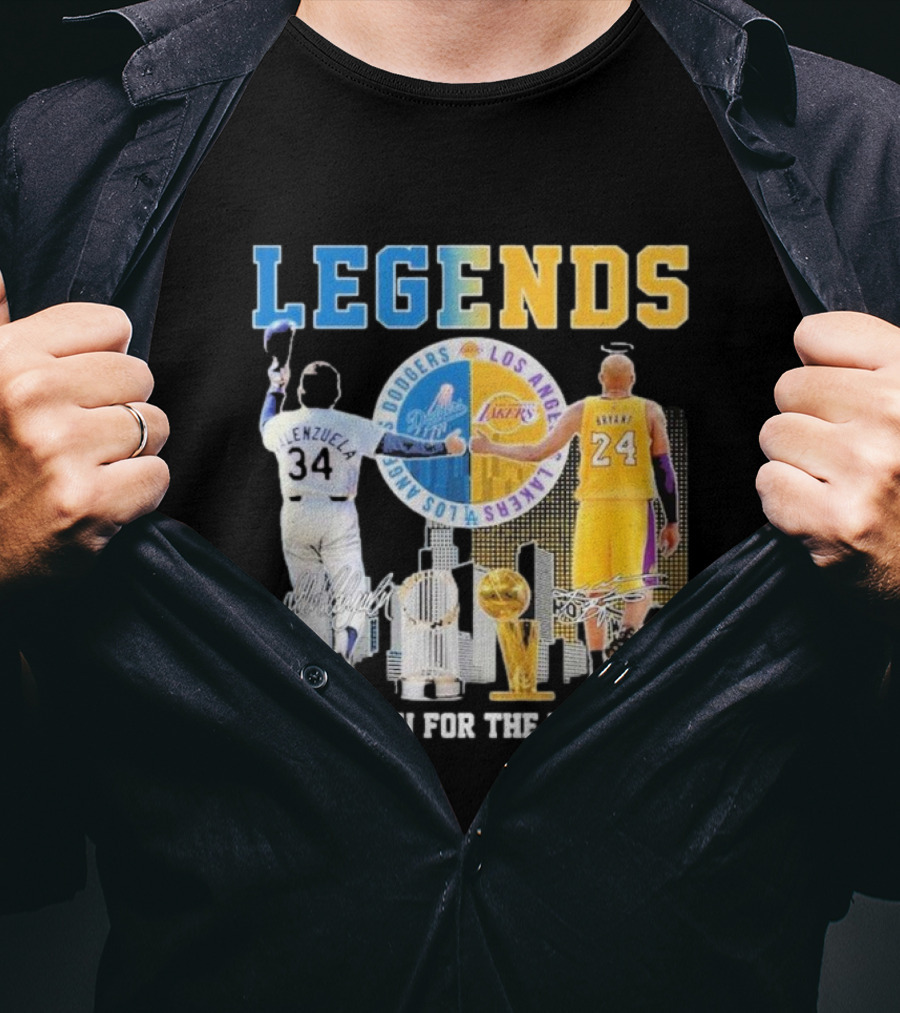Los Angeles Legends Dodgers Valenzuela Lakers Bryant Thank You For The Memories T-Shirt