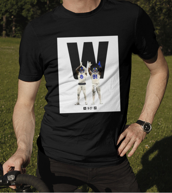Los Angeles Rams Victory Over Minnesota Vikings 27-9 Featuring Iconic Players On Field T-Shirt