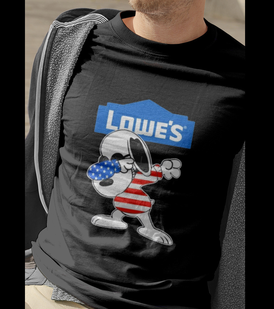 Lowe's Snoopy Dabbing American Flag Outfit T-Shirt