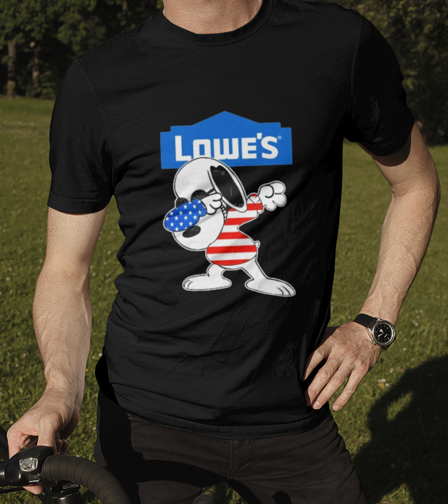 Lowe's Snoopy Dabbing American Flag Outfit T-Shirt
