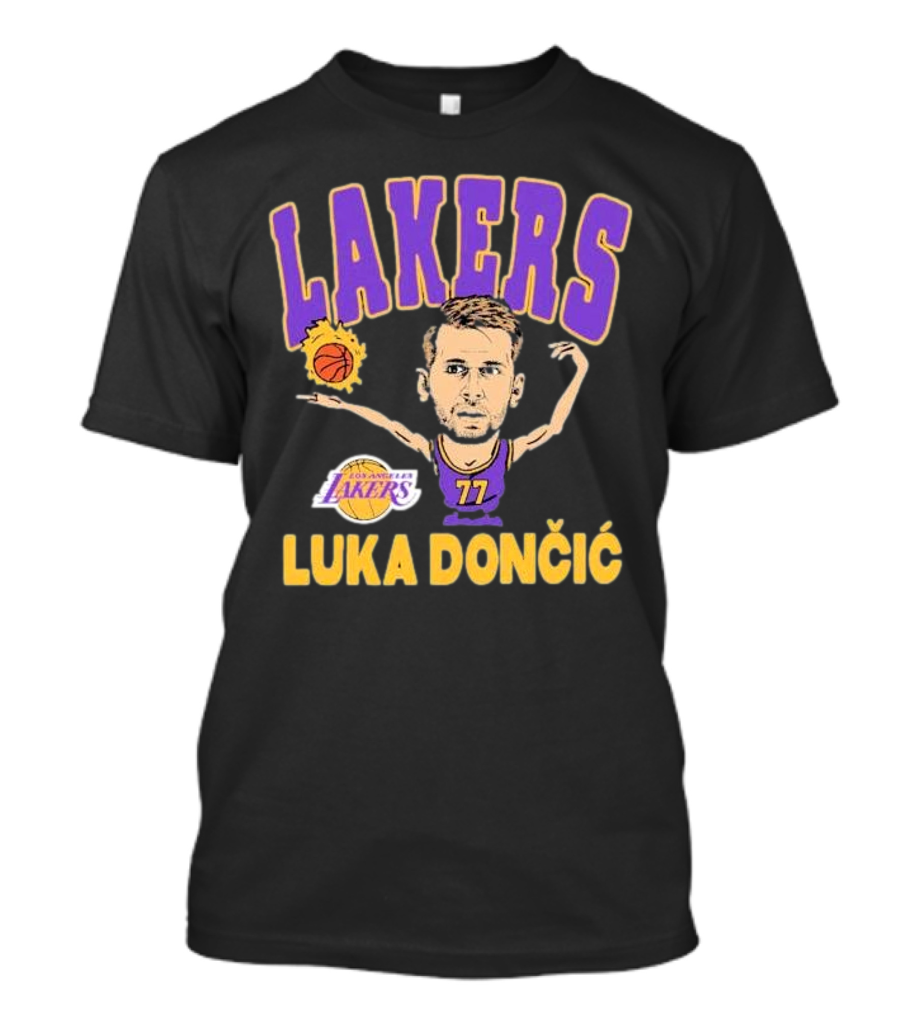 Luka Dončić Los Angeles Lakers Basketball Caricature 77 T-Shirt