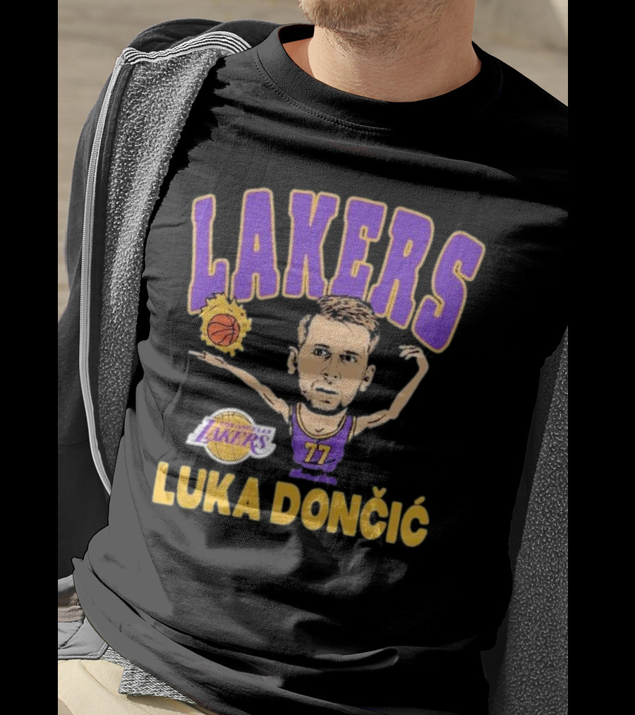 Luka Dončić Los Angeles Lakers Basketball Caricature 77 T-Shirt