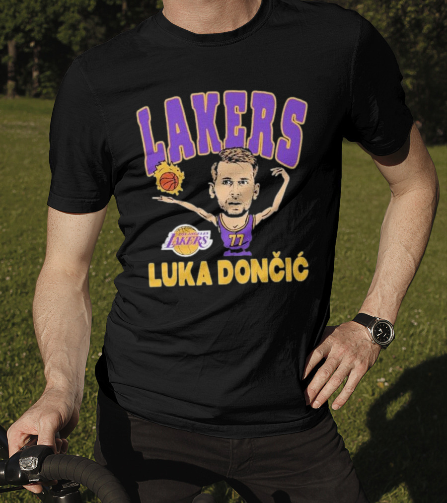 Luka Dončić Los Angeles Lakers Basketball Caricature 77 T-Shirt