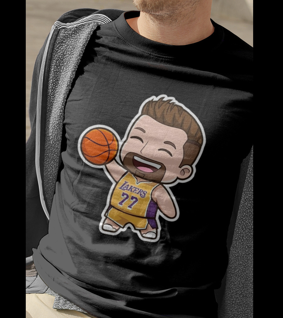 Luka Doncic Lakers 77 Chibi Cartoon Basketball T-Shirt