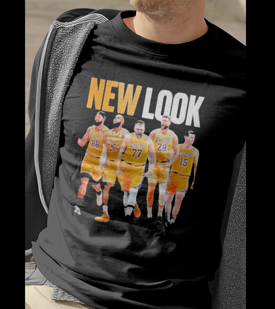 New Look Lakers Starting Five Luka Doncic 77 Los Angeles T-Shirt