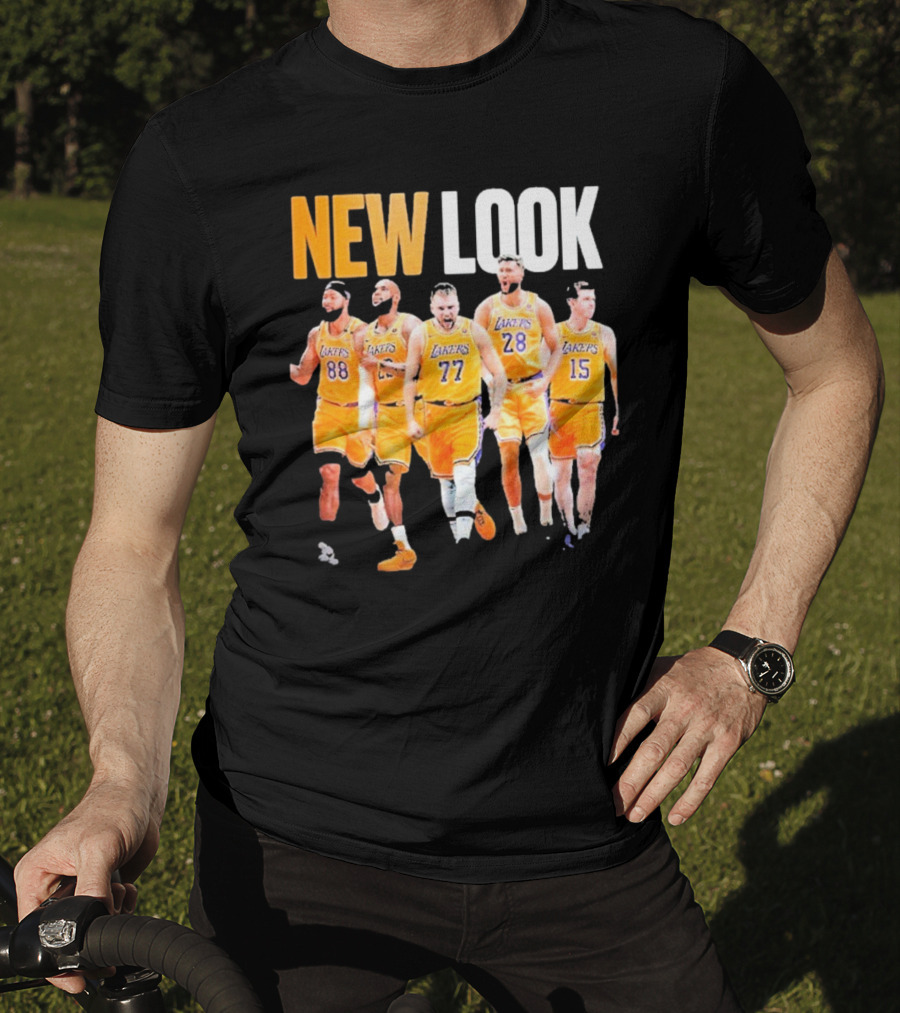 New Look Lakers Starting Five Luka Doncic 77 Los Angeles T-Shirt