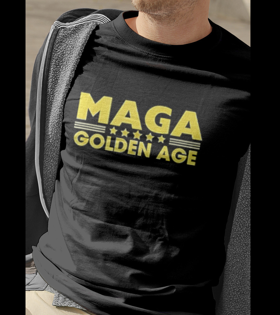 MAGAGolden Age Stars And Bold Yellow Text T-Shirt